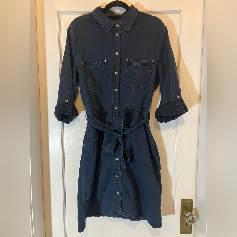 Indigo Denim Shirt Dress